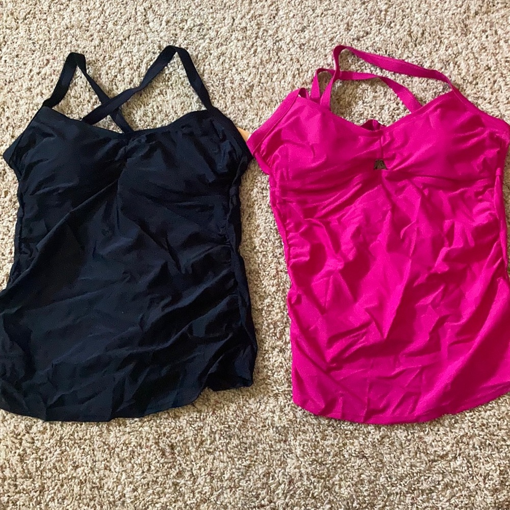 Black and Pink tankini pair